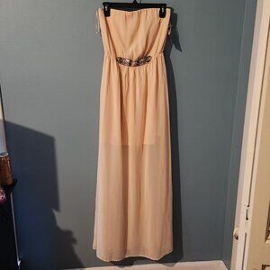 ZARA sleeveless Sheer pink dress
